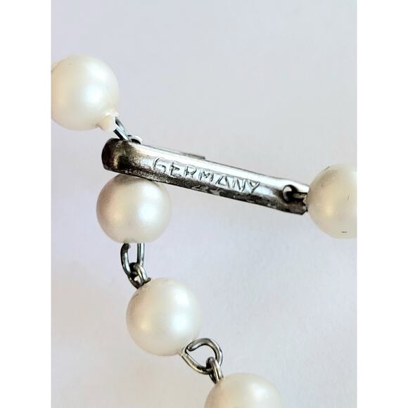 Vintage Beaded Pearl Collar Necklace Germany Double Strand Beautiful! - Picture 5 of 6